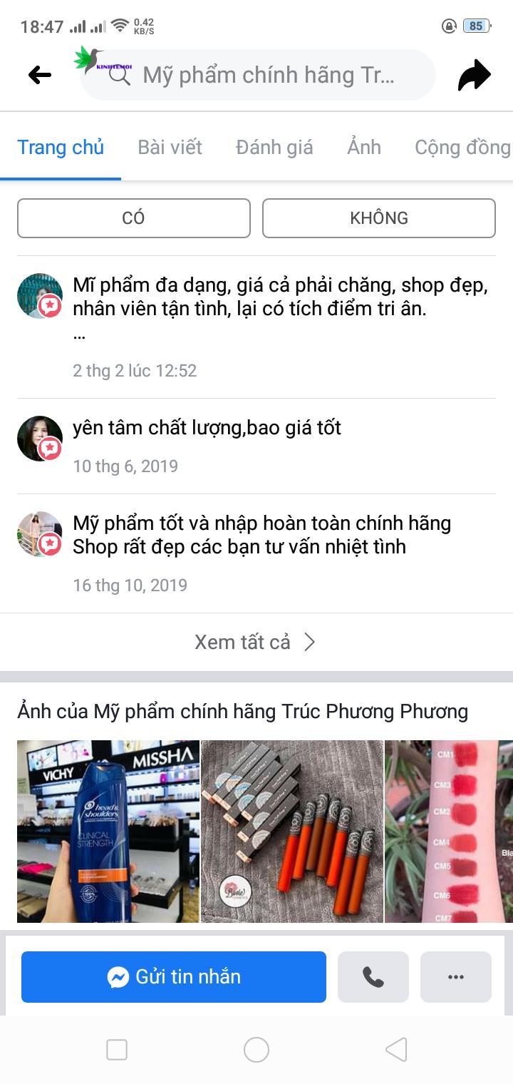 Trang facebook của shop