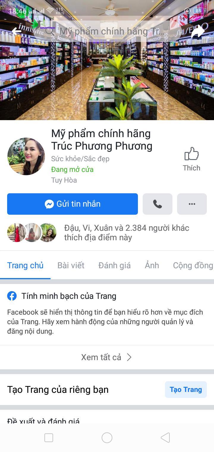 Fanpage của Shop cũng thu hút được hơn 2000 like và nhiều review tích cực.