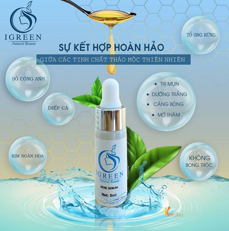 Dòng sản phẩm Acne Serum IGREEN chất lượng trên thị trường, được nhiều phái đẹp tin dùng