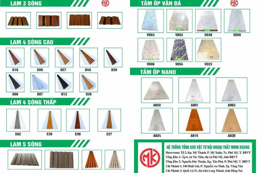 Nội thất Minh Khang với đầy đủ và đa dạng những vật liệu nội thất